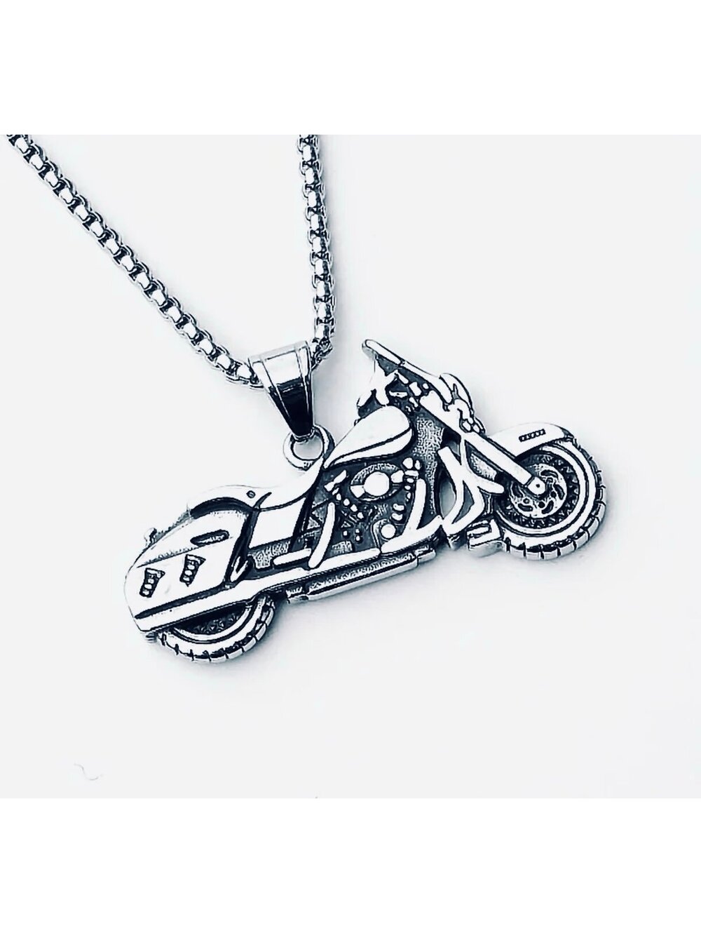 New - Stainless Steel - Motorcycle Necklace